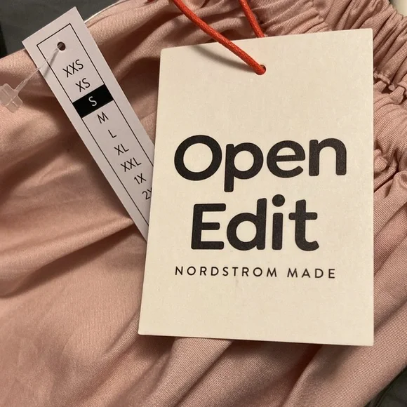 A04 Open Edit Off the Shoulder Blouse Poplin Organic Cotton Peplum Crop Top sz S - Picture 6 of 6